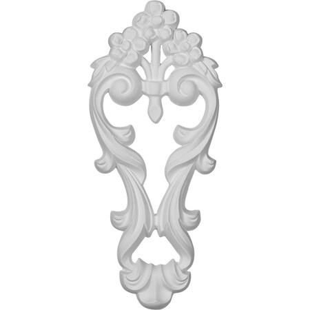 Ekena Millwork 4 1/2"W x 10"H x 5/8"P Small Flowers with Flowing Leaves Drop Onlay ONL04X10X01FL